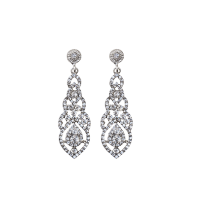 Pendientes plateados estilo antiguo