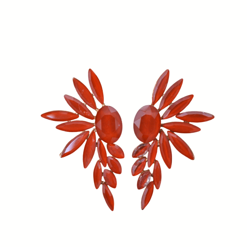 Pendientes naranjas y oro