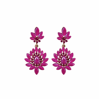 Pendientes fiesta rosa fucsia