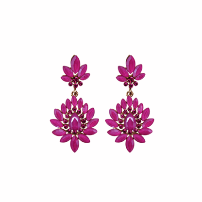 Pendientes fiesta rosa fucsia