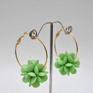 Aros cuentas verdes