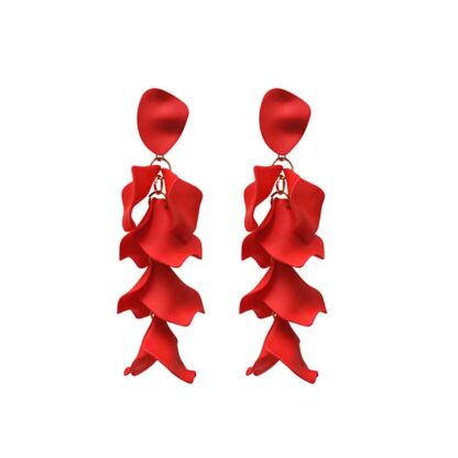 Pendientes pétalos rojos