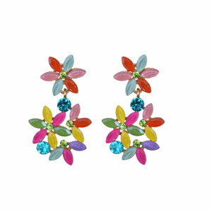 Pendientes multicolor flores