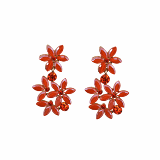 Pendientes naranjas flores