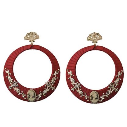 Pendientes flamenca naranja teja