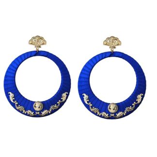 Pendientes azul klein flamenca
