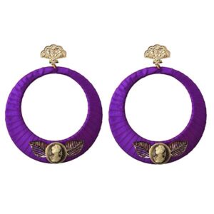 Pendientes morados aros flamenca