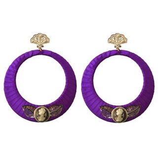 Pendientes morados aros flamenca