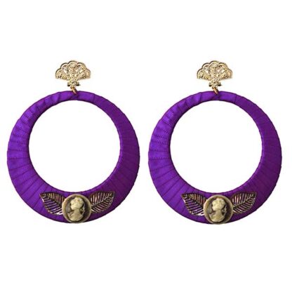 Pendientes morados aros flamenca