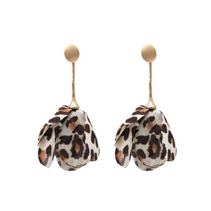 Pendientes pétalos animal print