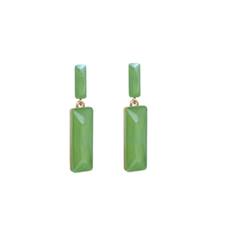 Pendientes verdes rectangulares