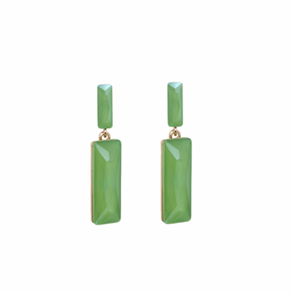 Pendientes verdes rectangulares