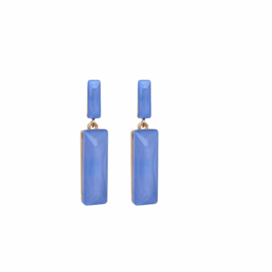Pendientes azules rectangulares