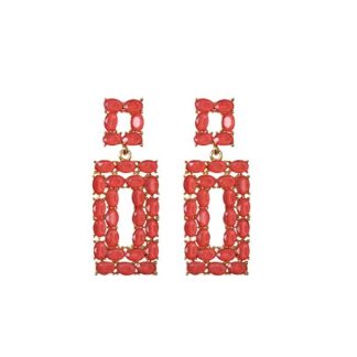 Pendientes coral rectangulares