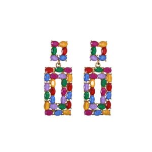 Pendientes multicolor rectangulares