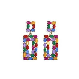 Pendientes multicolor rectangulares