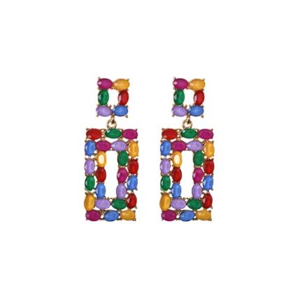 Pendientes multicolor rectangulares