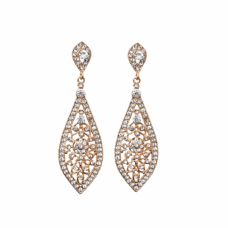 Pendientes dorados circonitas blancas