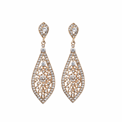 Pendientes dorados circonitas blancas
