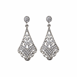 Pendientes plateados brillantes