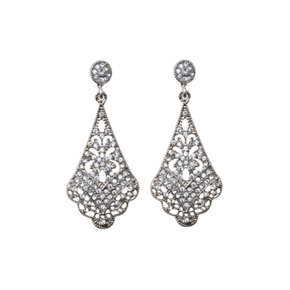 Pendientes plateados brillantes