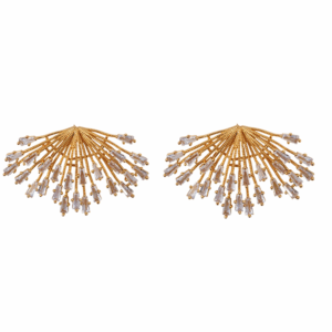 Pendientes dorados cristales
