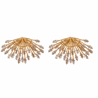 Pendientes dorados cristales