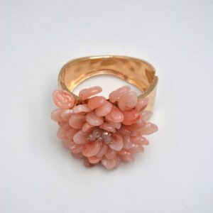 Brazalete dorado flor rosa