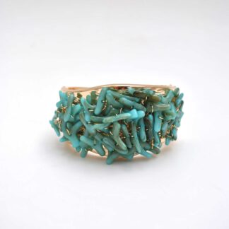 Brazalete dorado y turquesa