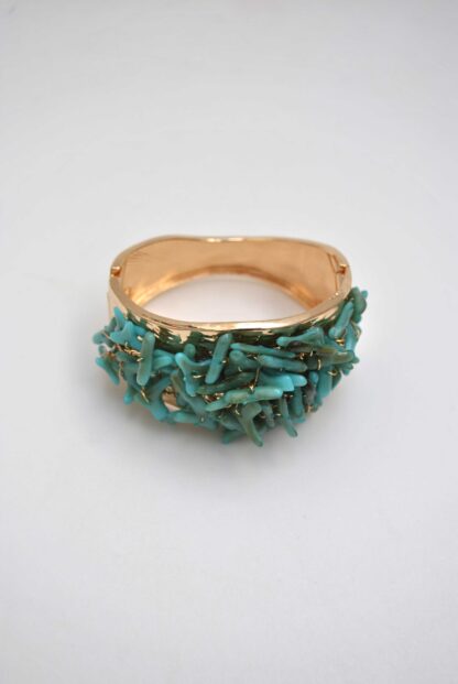 Brazalete dorado y turquesa - Imagen 3
