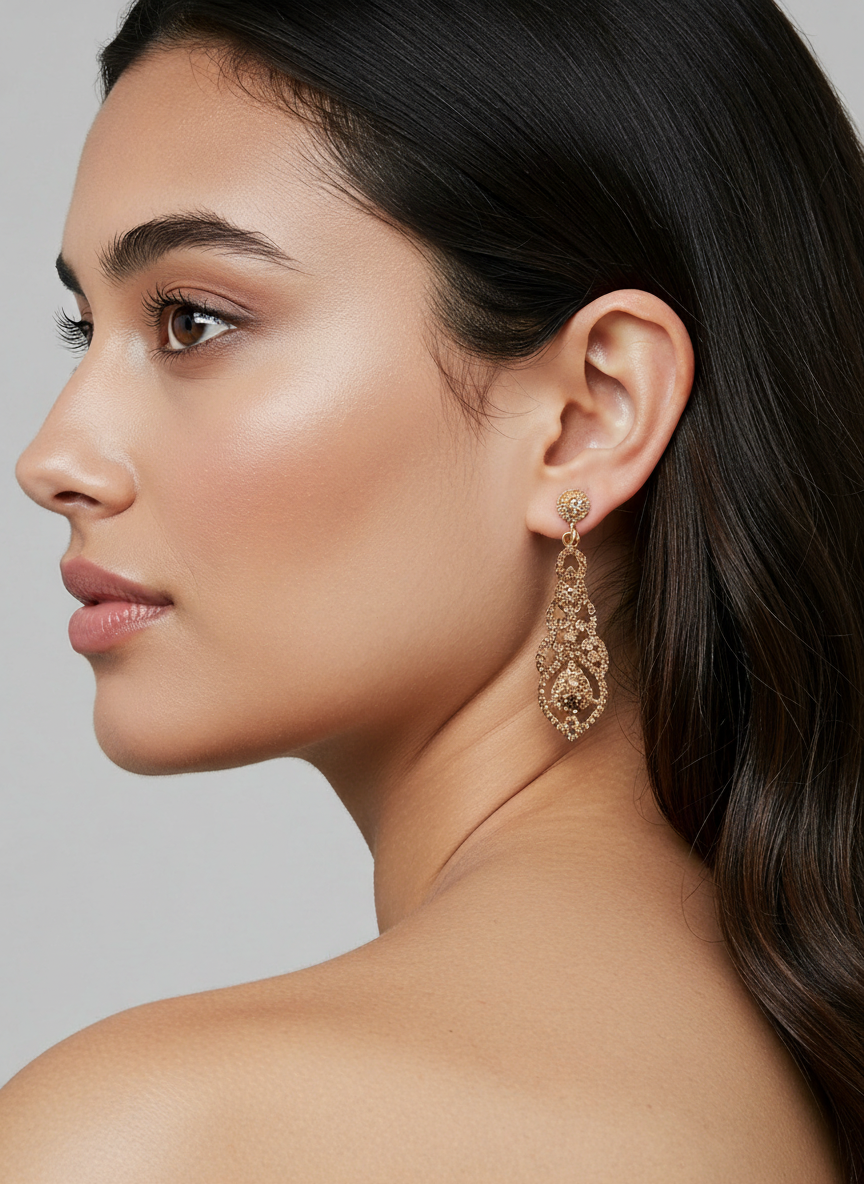 Pendientes dorados estilo antiguo - Imagen 2