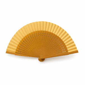 Abanico madera marrón y beige