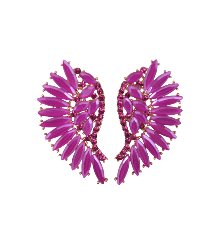 Pendientes fucsias cristal fiesta