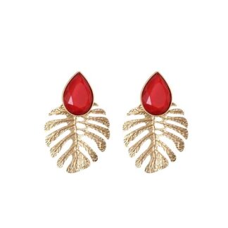 Pendientes rojos tropicales