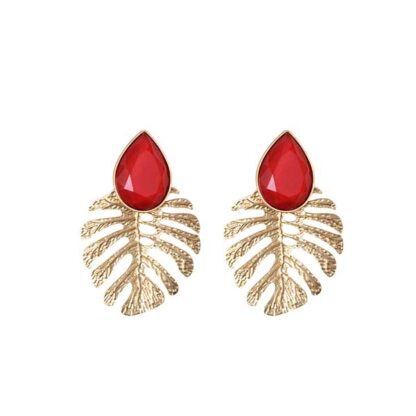 Pendientes rojos tropicales