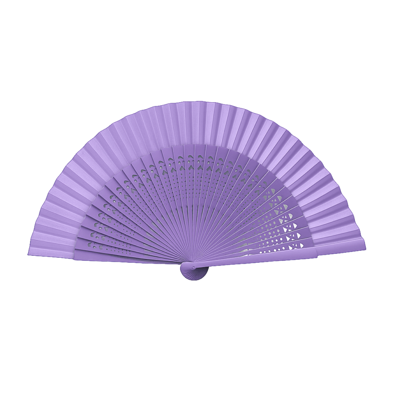 Abanico madera lila