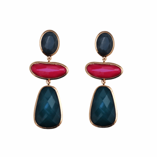 Pendientes resina tricolor