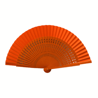 Abanico madera naranja
