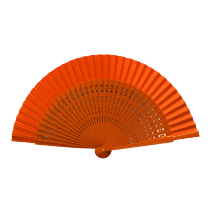 Abanico madera naranja
