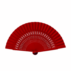 Abanico madera rojo