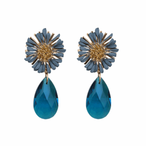Pendientes flor petróleo y lágrima