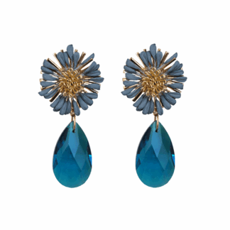 Pendientes flor petróleo y lágrima
