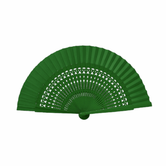 Abanico madera verde