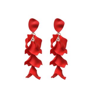 Pendientes pétalos rojos