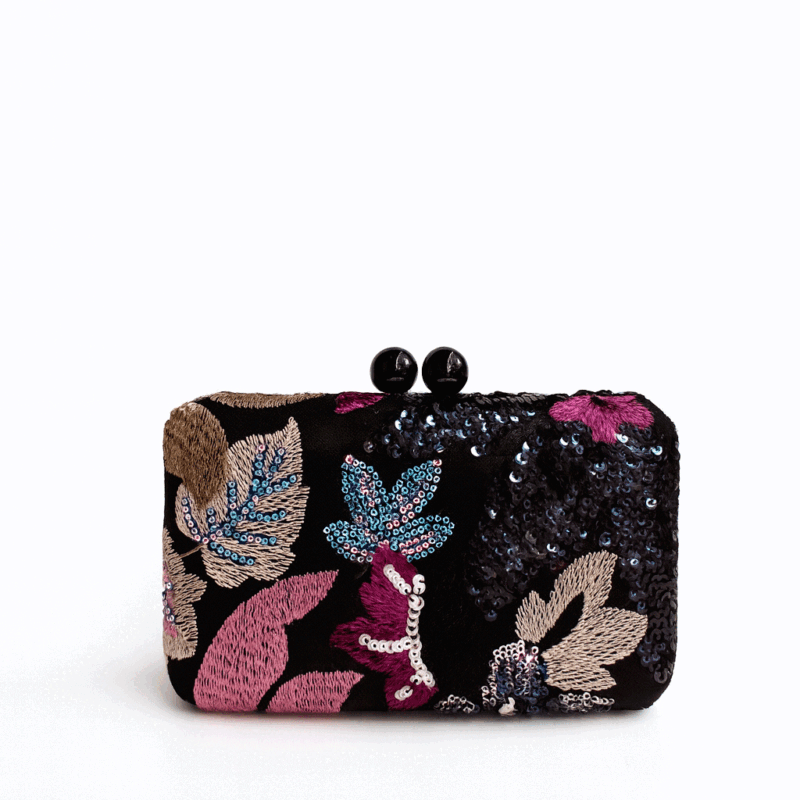Bolso fiesta negro bordado