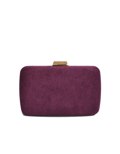 Bolso clutch ovalado berenjena