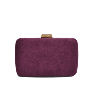 Bolso clutch ovalado berenjena