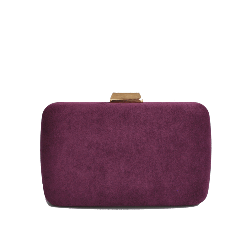 Bolso clutch ovalado berenjena