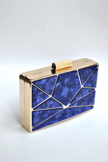 Clutch nácar azul molduras - Imagen 2