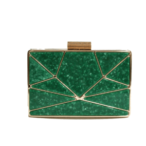 Clutch nácar azul molduras